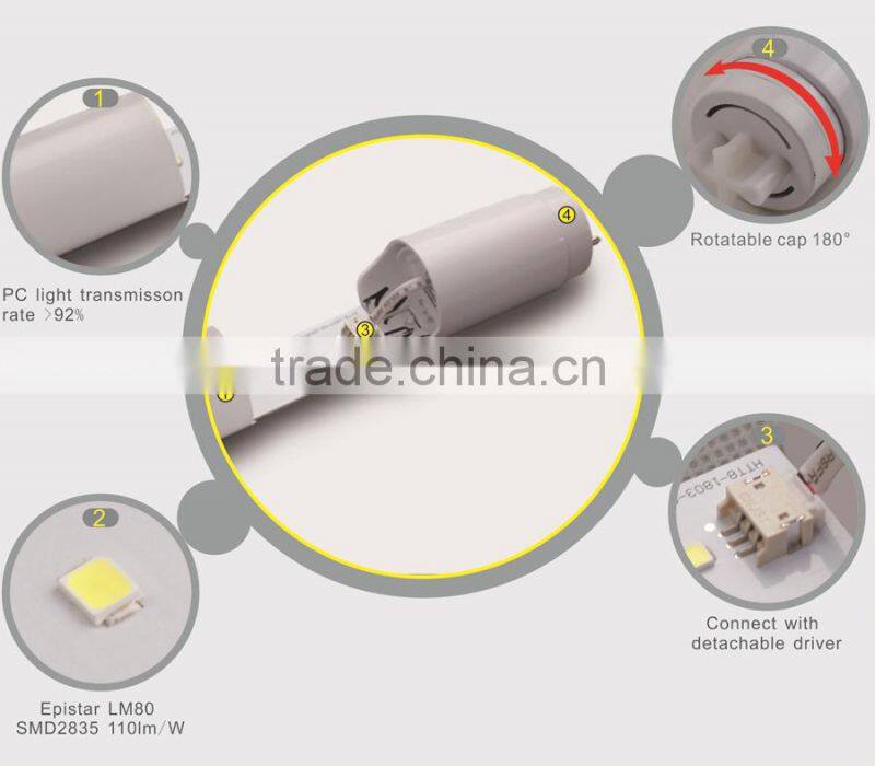 High brightness quality 2835SMD 4 feet led tube 18w