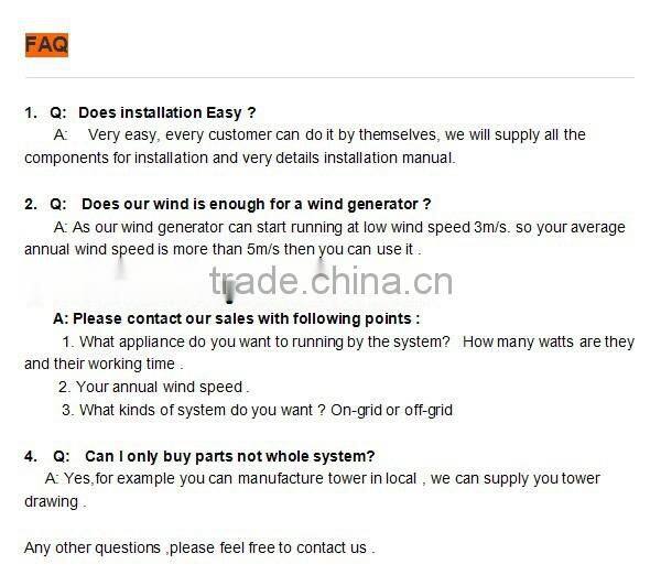 horizontal wind generator boat 300w