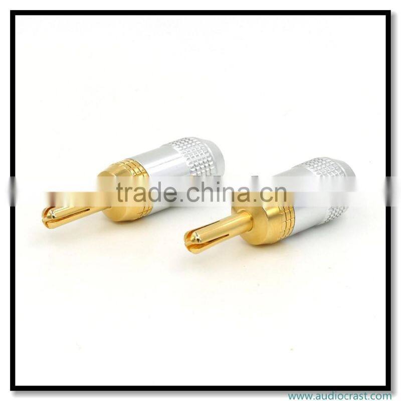 Gold Plated Self Locking Banana Plug 24K Banana Connectors