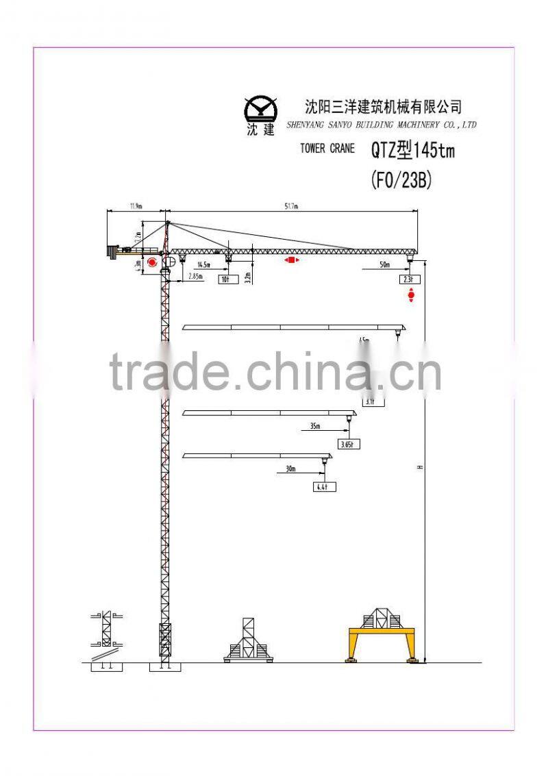 SYM QTZ145(F0/23B) tower crane
