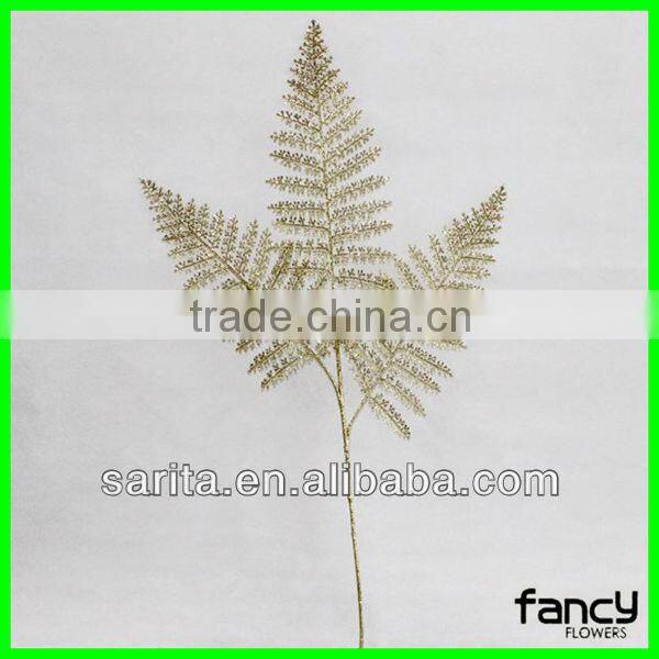 new design glitter powder small artificial leaves