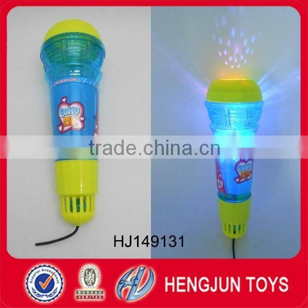 eco-friendly plastic toy Led microphone with echo and bell