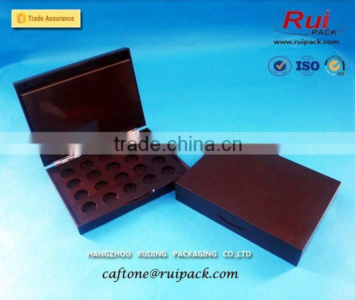 Mini cute compact powder cases with mirror, double layer fashion black empty cosmetic makeup compact powder case