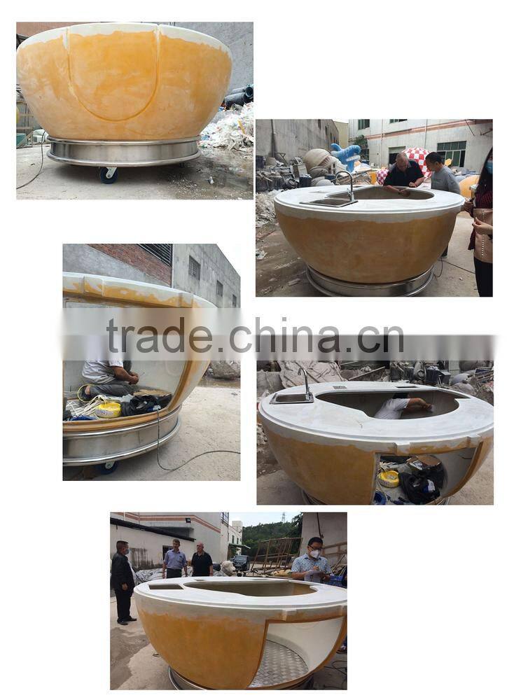 mobile retail outlet fibreglass kiosk food service counter special price