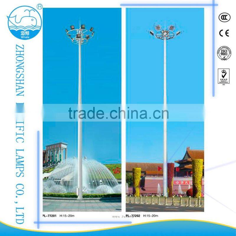Hot-dip galvanized then powder coating Q235 30m high mast lighting pole LED /Metal halide light