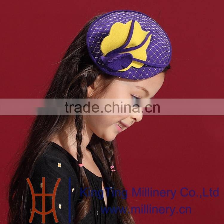 Kids New Design Wool Fascinators/Headpieces With Net