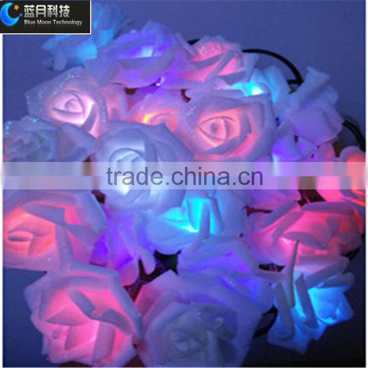 Hot selling white color led rose flower string light
