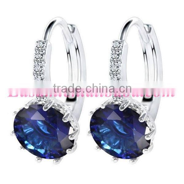 Fashion Blue Danube earring AAA zircon ear clip earring
