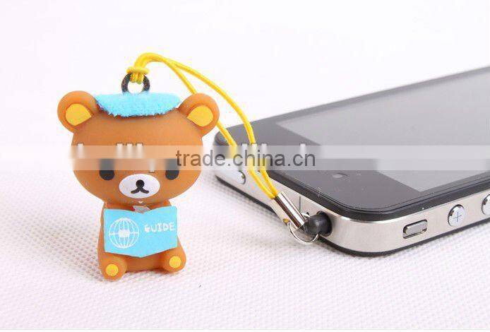Eco-friendly Custom Girls 3D Cartoon silicone cell phone charms
