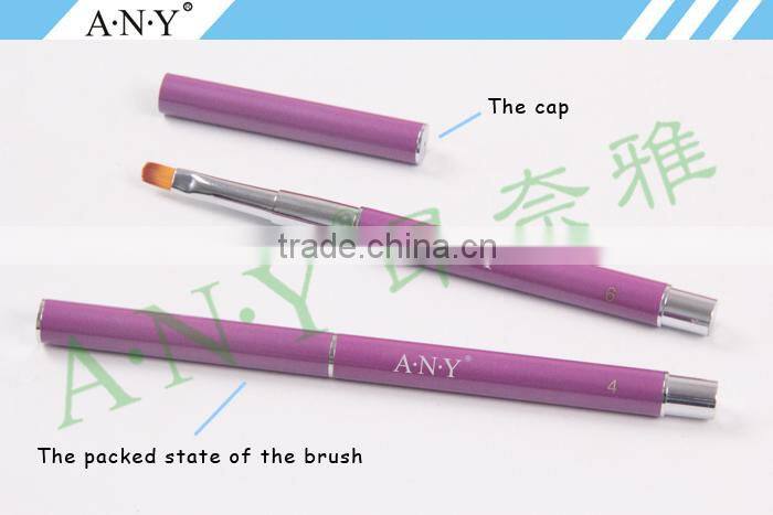 ANY Nail Art Beauty Care Metal Handle Oval Nylon Nail Brush UV Gel Nails