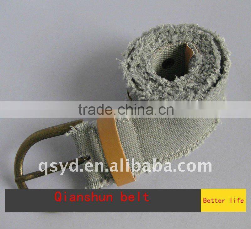 ladies fashion explosive style gray napped cotton canvas belt
