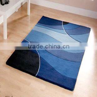 Cheap price blue color mix fluffy fashion design hand tufted floor rug for living room