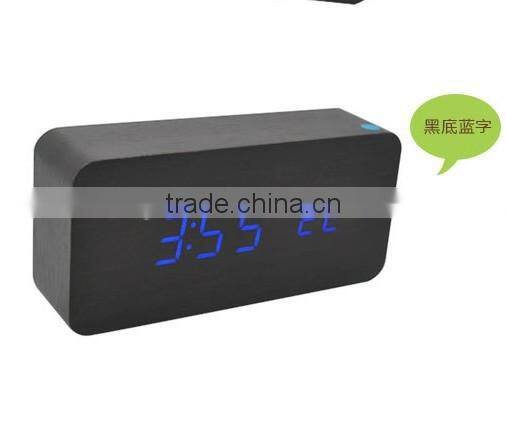 2016 hot sale digital clock home decor LED clcok fashion wood clock table clock with high quality with Dot matrix display