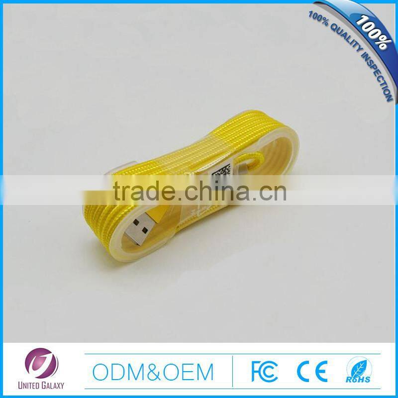 2015 fashion colorful weaving micro usb cable data cable for androids or mini usb cable for iphone 8p usb cable