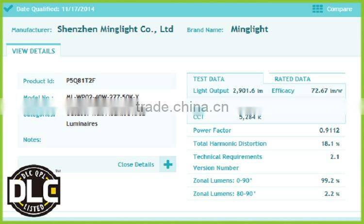 50w led wall pack lights for 5 years warranty with DLC UL certification