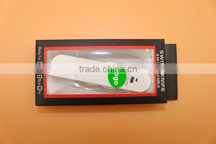 Swiss Army Knife style professional 3 in 1 usb cable