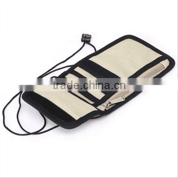 Genuine Neck Hanging Boarding Pass Holder Travel Document Organizer Passport Holder