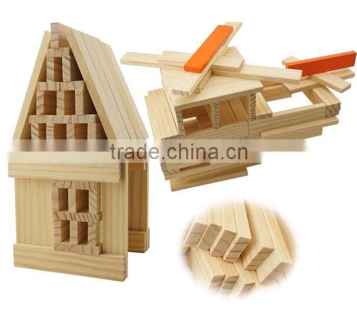 Confirm to EN71 ASTM 240pcs wooden construction block toys