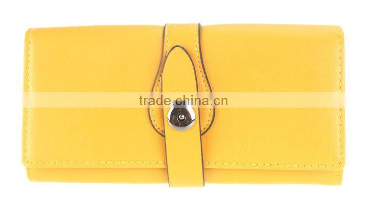 Purse high quality PU bright yellow wallet