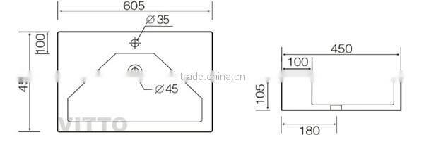 ceramic rectangle basin