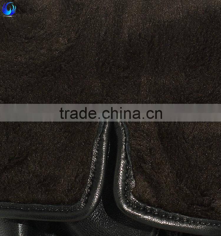 Factory made mens genuine fur sheepskin leather gloves with great price