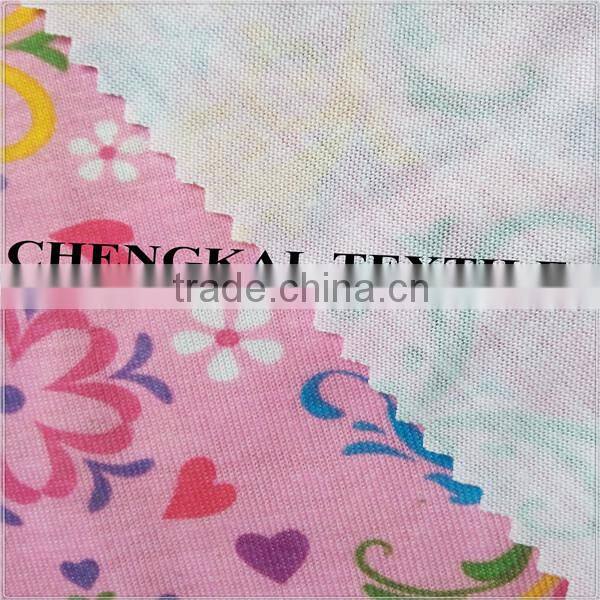 Knitting spandex print spun polyester fabric wholesale