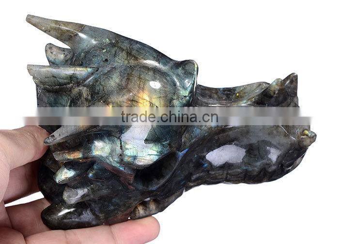 labradorite dragon head crystal craft gift for decorative