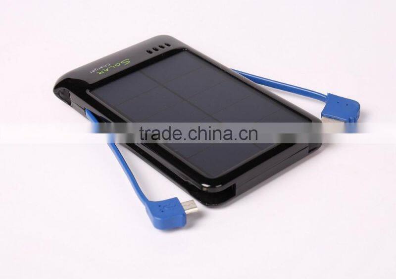 4000mAh Capacity Solar Power Bank with Two Types Output Ports for Most Devices