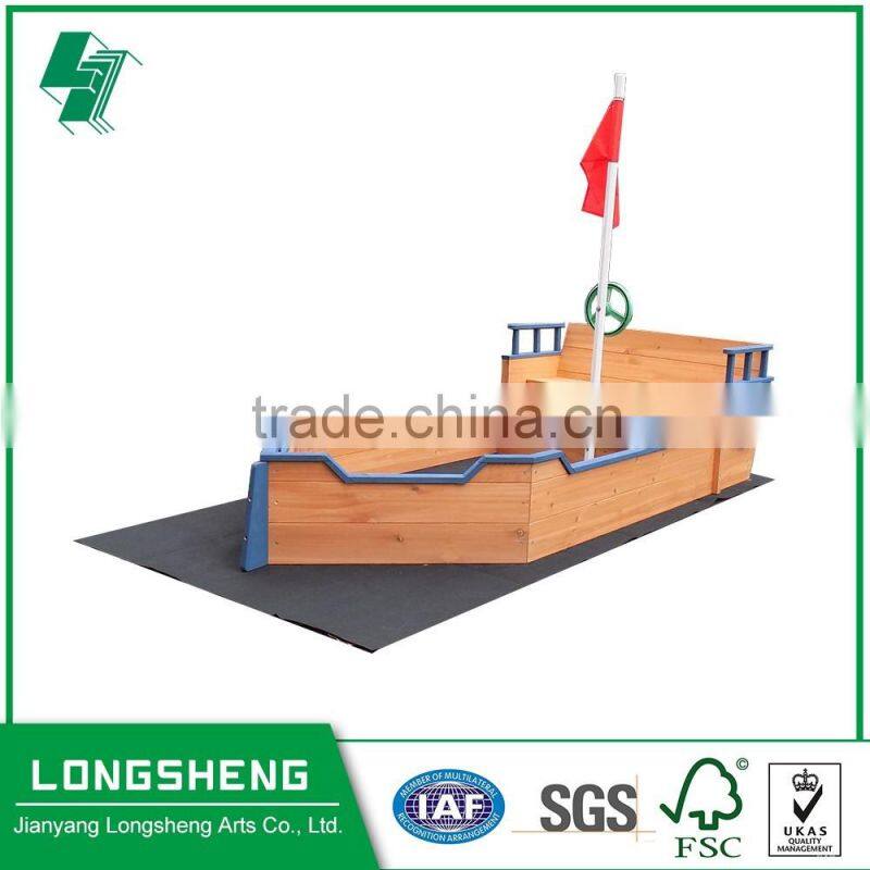 Boat shape wooden sandbox