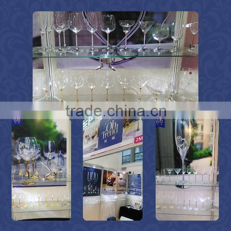 Custom creative fashion personality round frame eye glasses silver wine glass for party wendding
