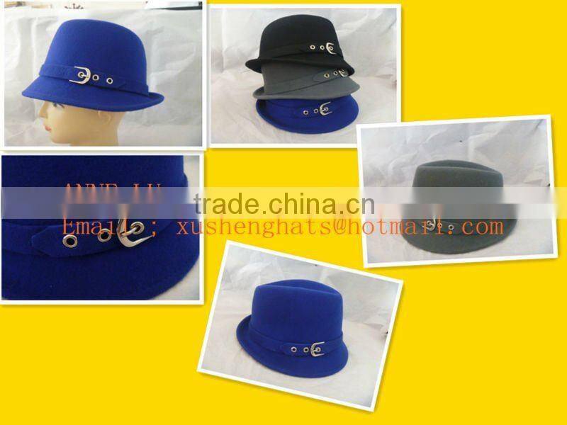 2012 fashion women wool felt fedora trilby hat