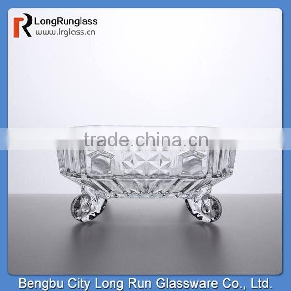 LongRun 24oz beautiful carved machine pressed glassware customized glass candy box