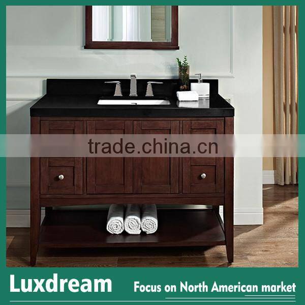 Dark cherry 24" solid wood tiny house bathroom vanity made in china