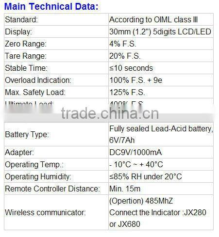 With high precision BEST Price Industrial Wireless Crane Scale JXCS-E