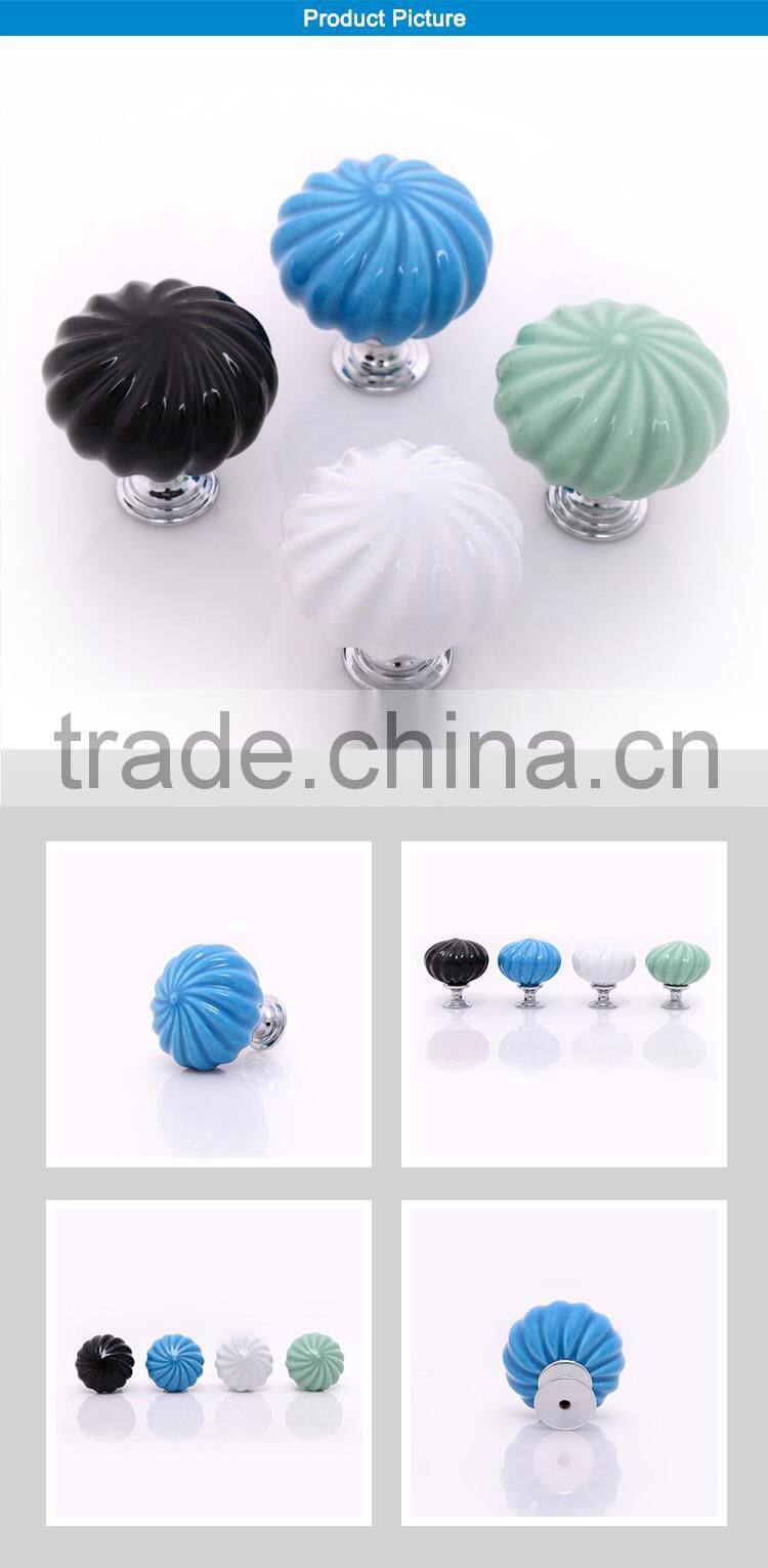 Wholesale high quality delicate blue ceramic door knobs