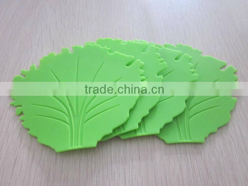 2014 new design Eco friendly food grade big tree leaf shaped baking silicone trivet,silicone placemat
