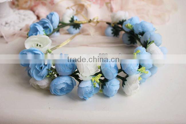 Hawaii Rose Flower Wreath Bridal Party Woman Girls Flower Hair Accessory