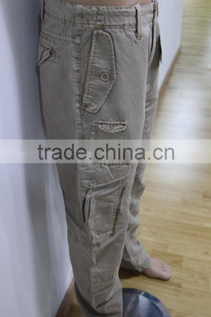 Men's fashion long pants with side pockets casual man pants/OEM service/China clothing factories