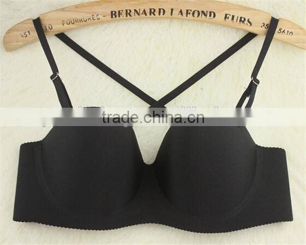 Summer 1/2 cup x-shaped cross straps one piece push up seamless bra wholesale
