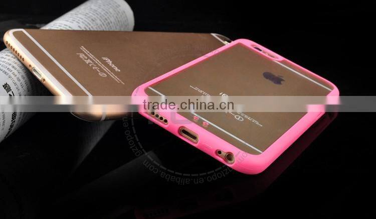 Wholesale Hard Back PC Plastic Transparent clear tpu bumper Cell mobile phone Cover Case for iPhone 6 6s 6plus