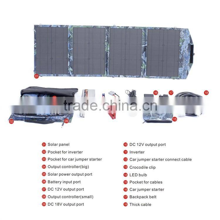 Monocrystalline Silicon Material portable folded solar cell panels for camping car battery