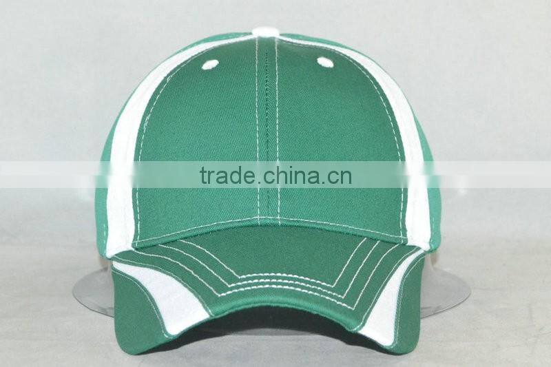Half dry fit half cotton cap popular model design green&white cap