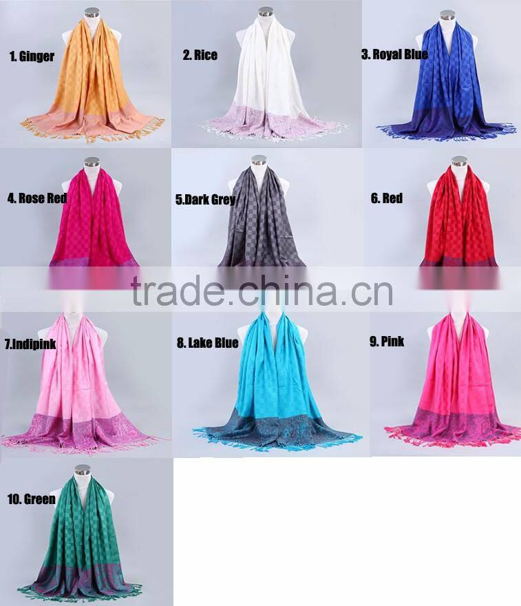 100% Cotton Jacquard Fancy Quality Women Ethnic Shawl Scarf Muslim Preyer Hijab Dress Wraps