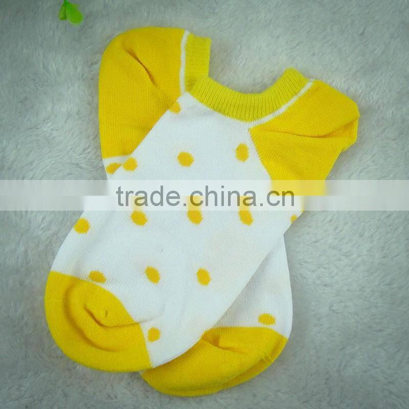 Factory Custom High quality cute children ankle socks, yellow color drop