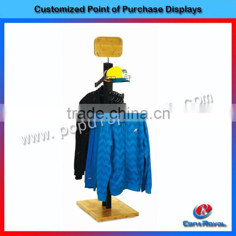 New arrival wooden hanging clothes/hat display racks