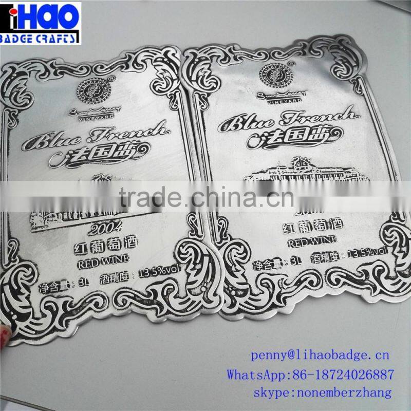 cheap bulk custom etched logo metal label for furniture