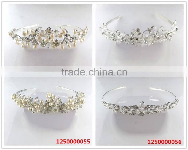 Trendy America style flower pearl lady crown