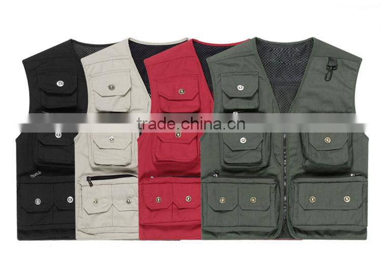OEM Highest quality Multi Pocket sleeveless photographer vest jacket