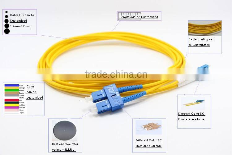 LC UPC-SC UPC DX SM hybrid fiber optic patch cord