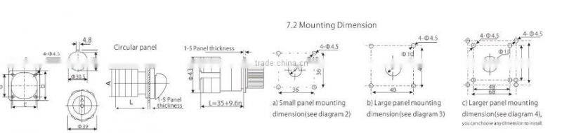 3 pole 4 position rotary change over cam switch